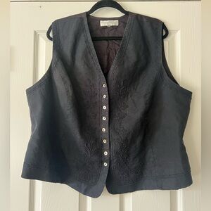 90's Pretty Vintage Embroidered Vest by Valerie Stevens
